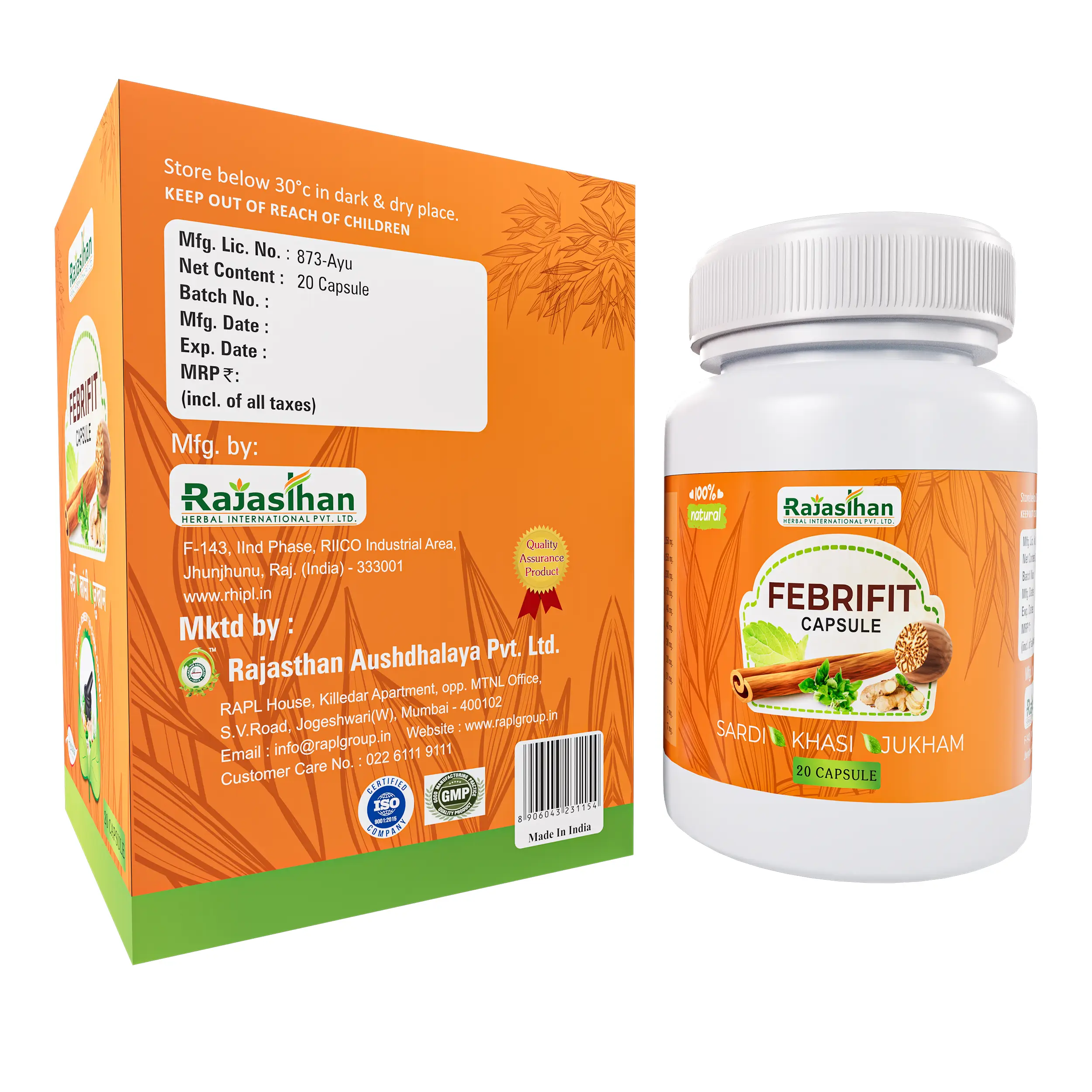 Febrifit Capsule 20 Rajasthan Aushdhalaya