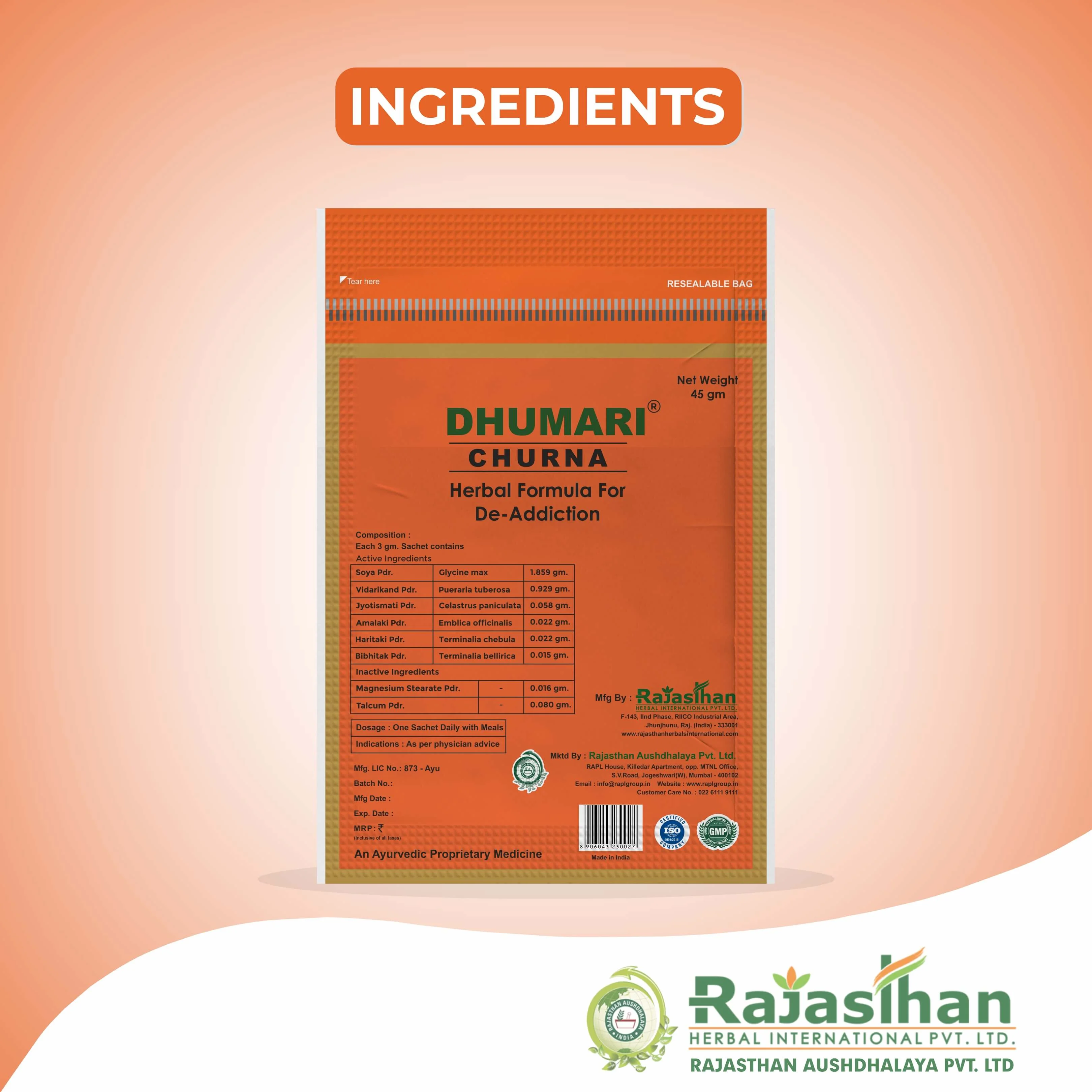 Ingredients In Dhumari Churna