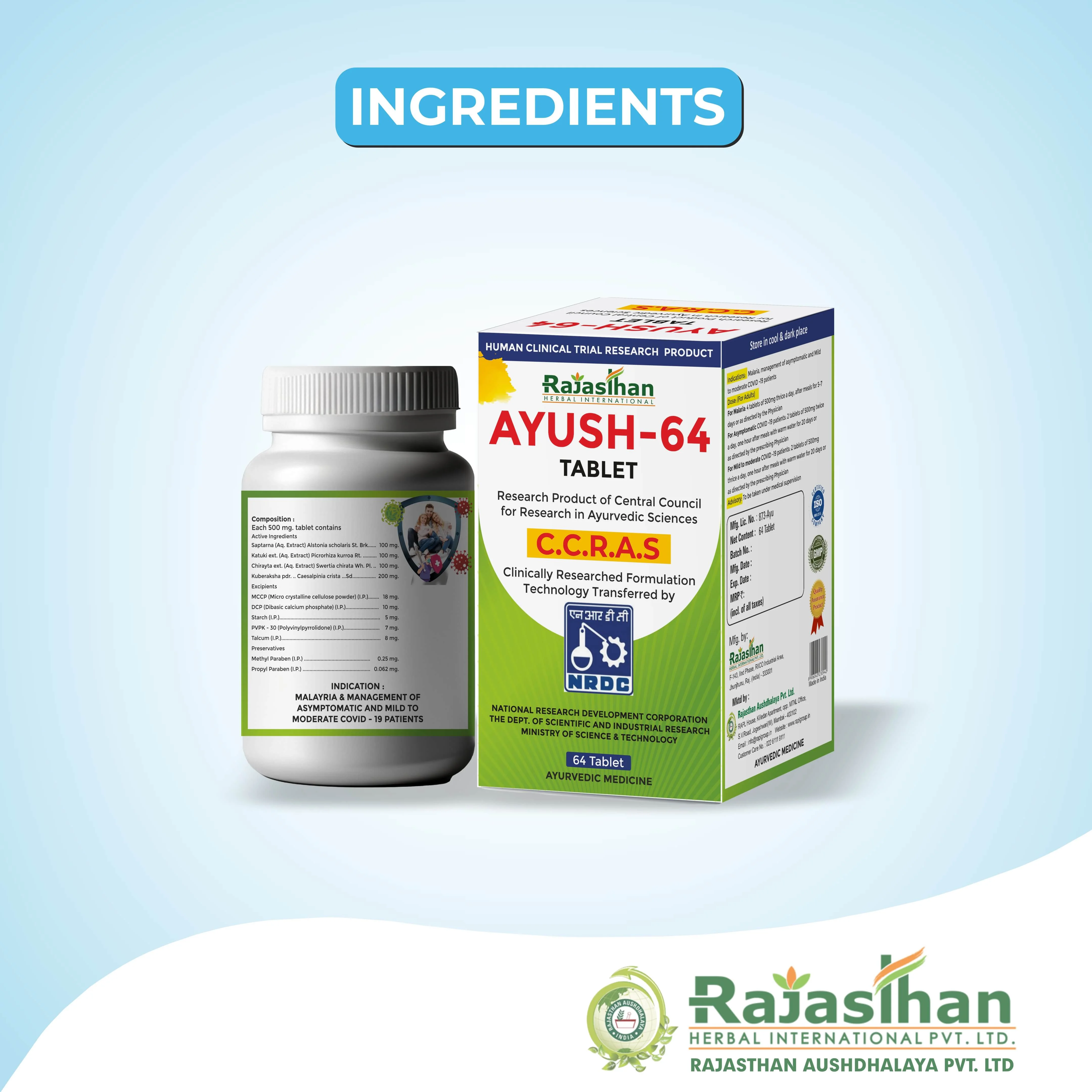 Ingredients Of Ayush 64 Tablet