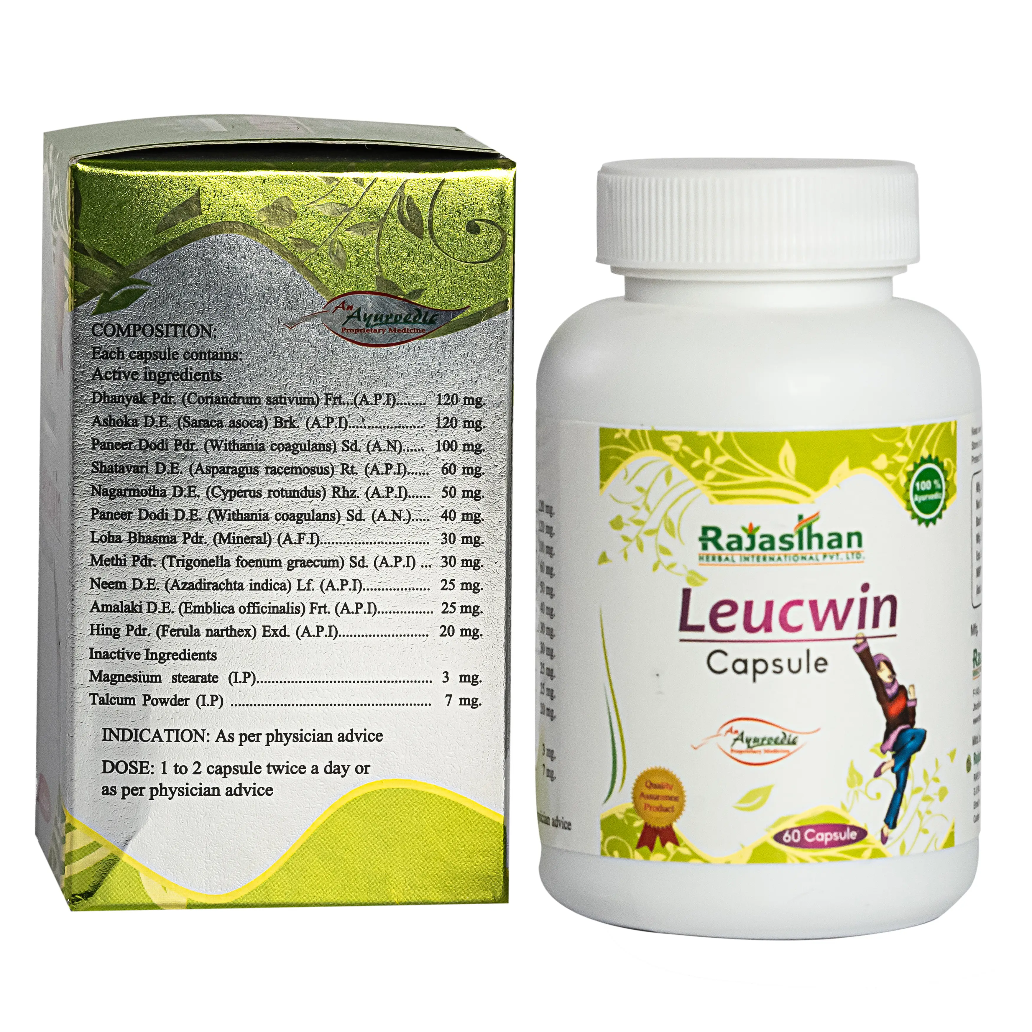 Leucwin Capsule 60 Ingredients Rajasthan Aushdhalaya