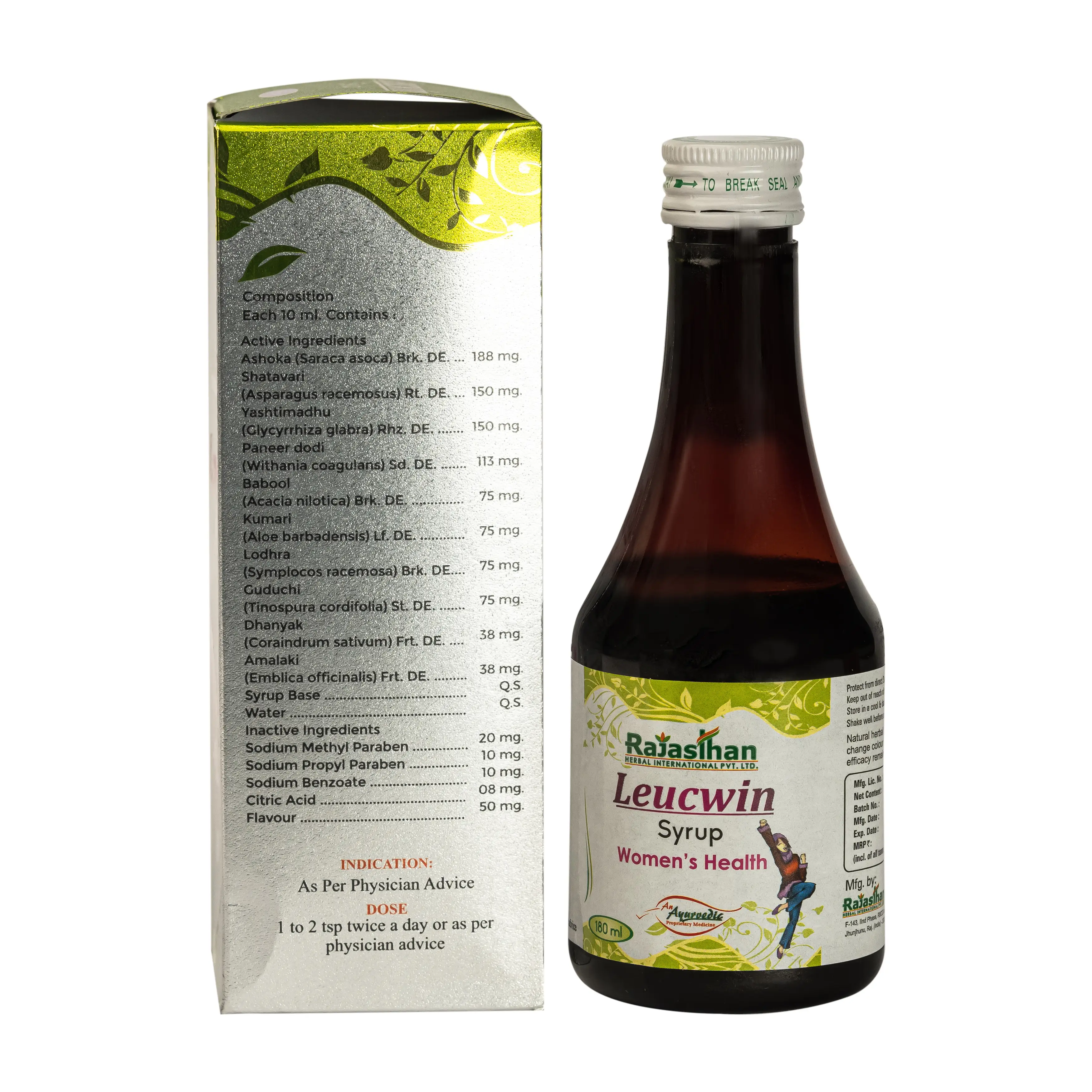 Leucwin Syrup 180ml Ingredients Rajasthan Aushdhalaya