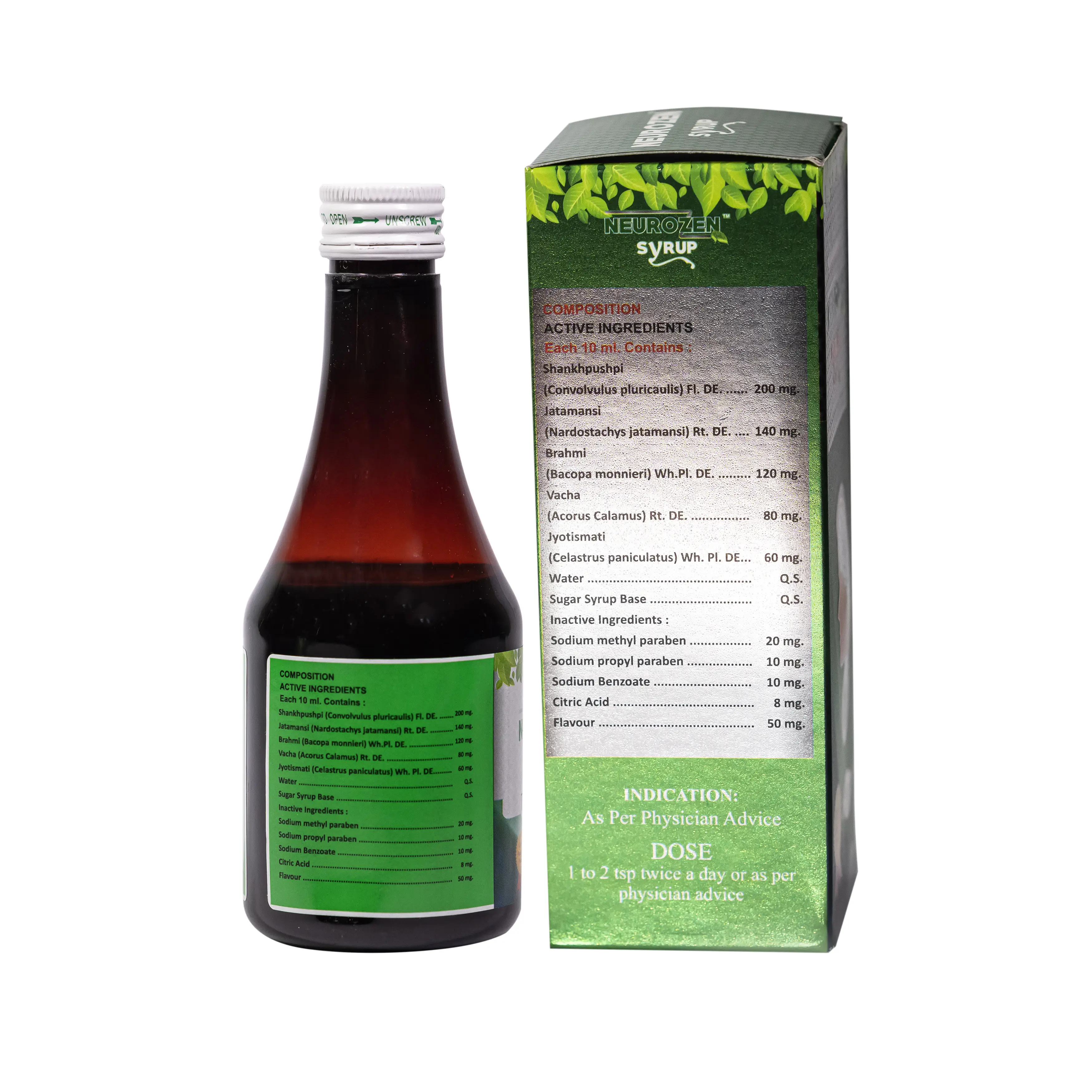 Neurozen Syrup 180ml Ingredients Rajasthan Aushdhalaya