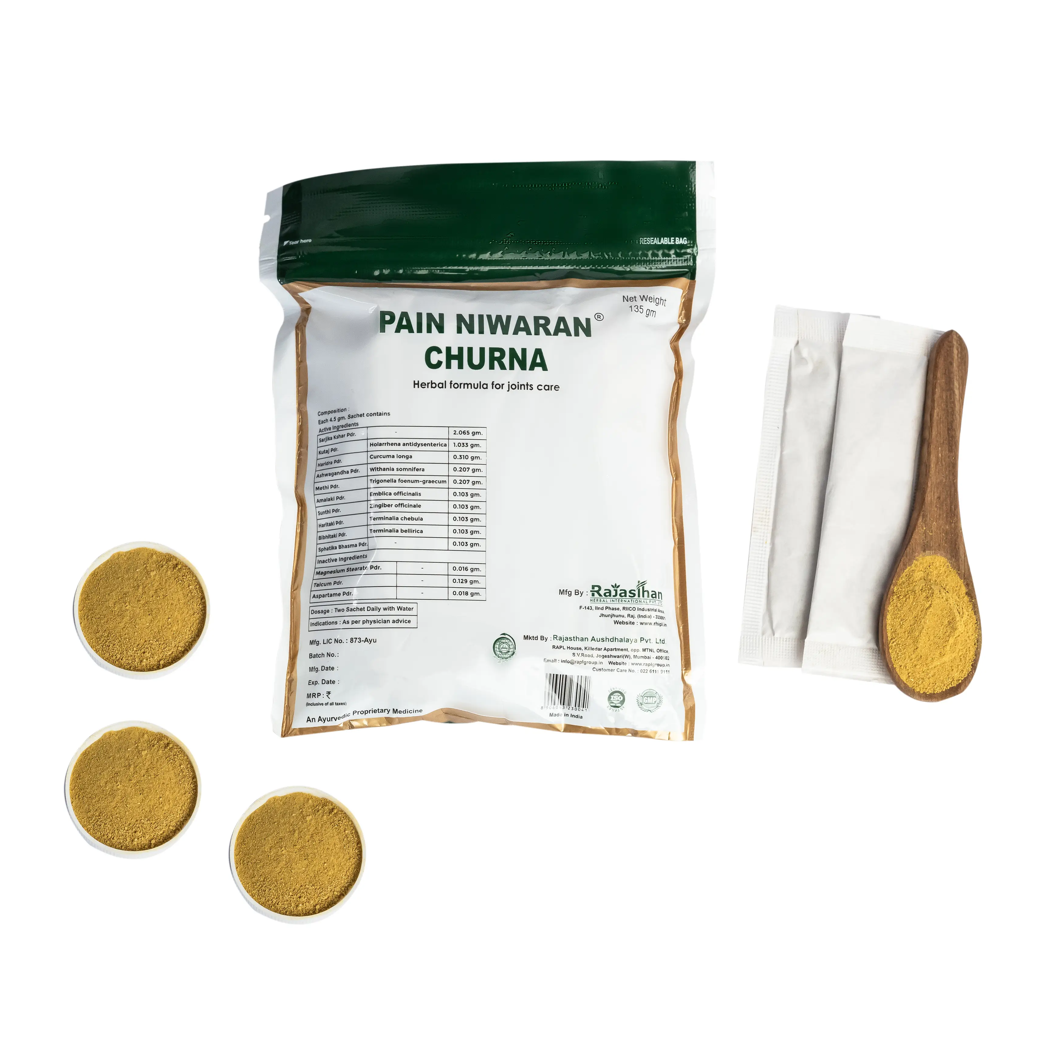 Pain Niwaran Churna 135gm Ingredients Rajasthan Aushdhalaya