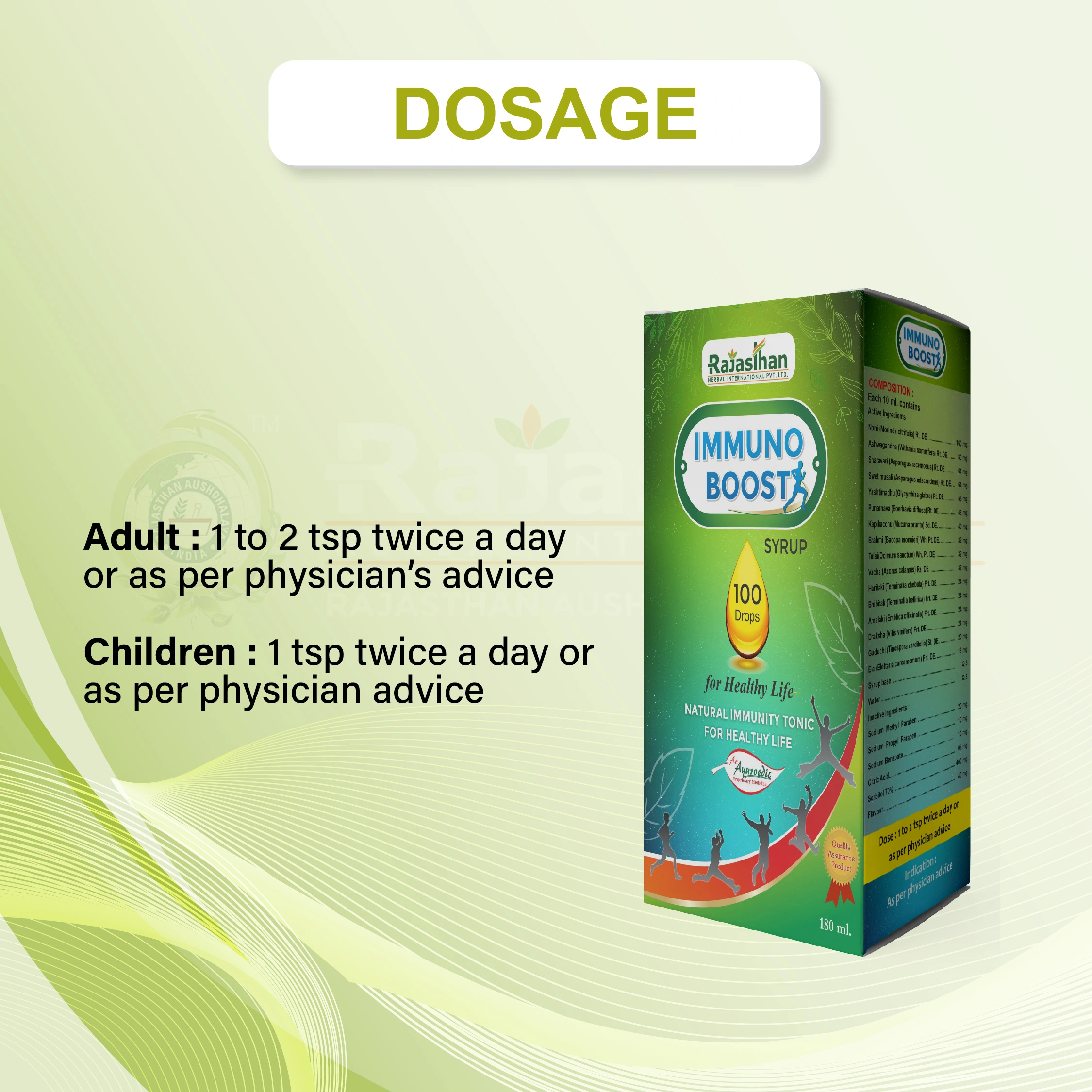 Rajasthan Herbals Immuno Boost Syrup Dosage