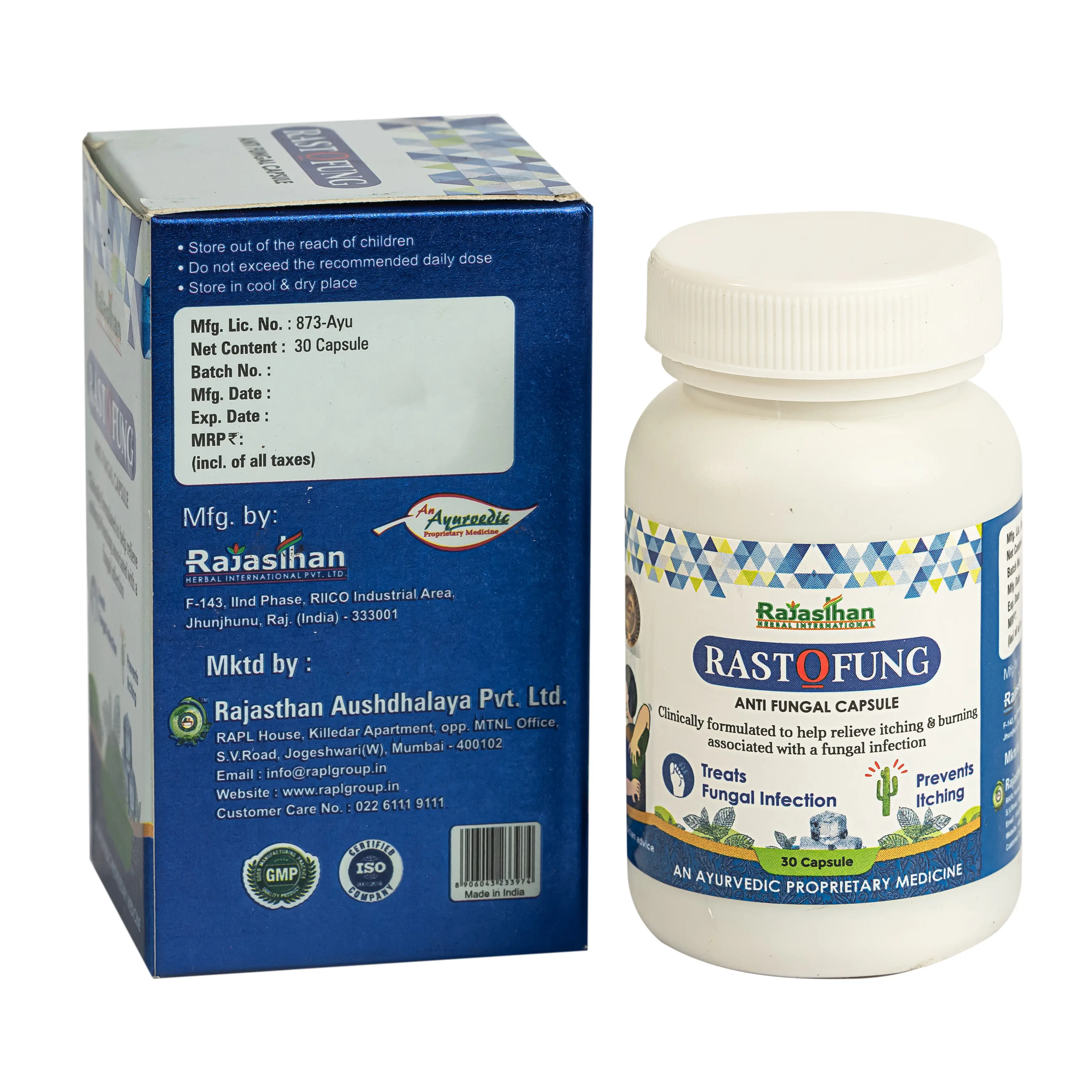 Rastofung Anti Fungal Capsule 30 Fungal Infection Rajasthan Aushdhalaya