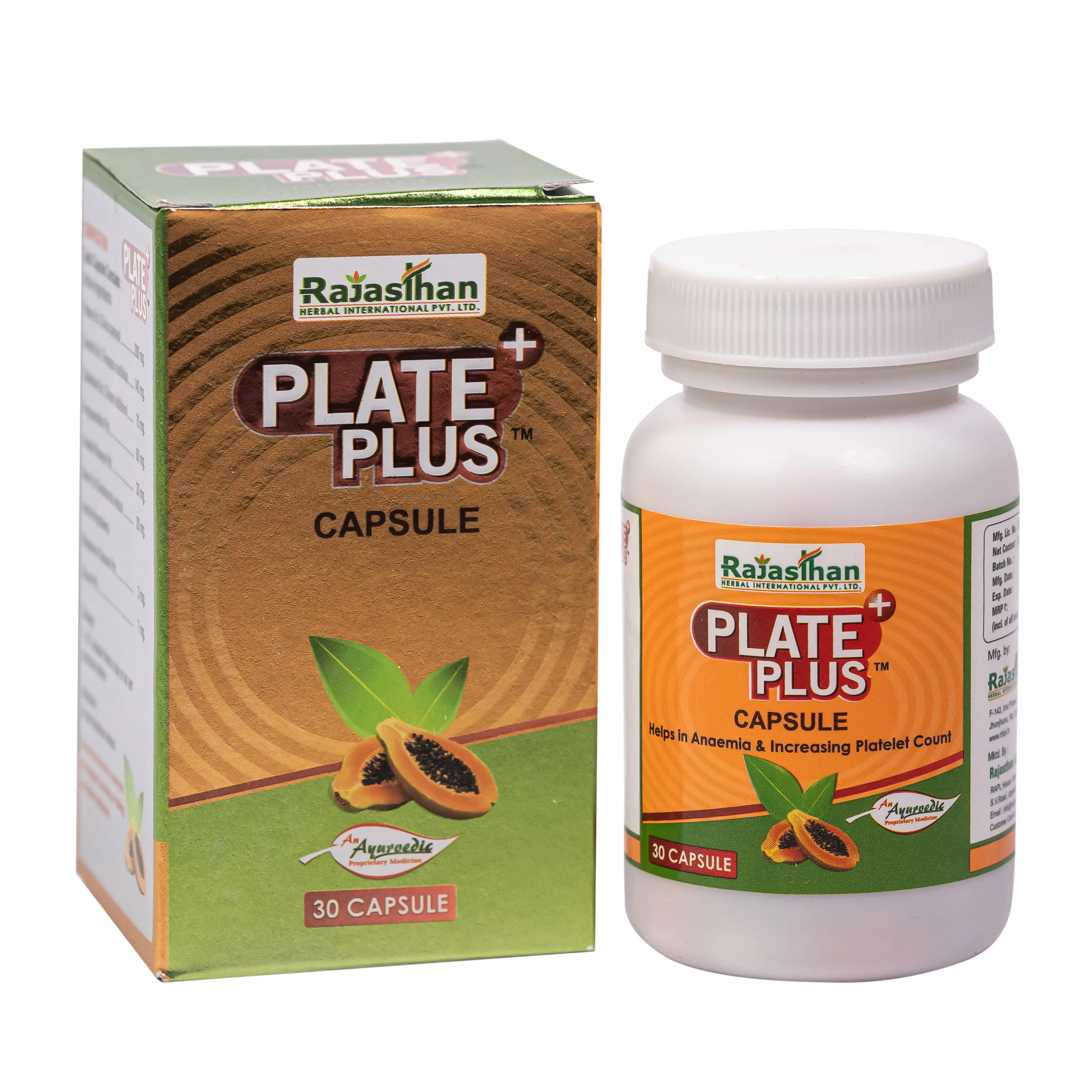 Plate Plus Capsule 30 Rajasthan Aushdhalaya